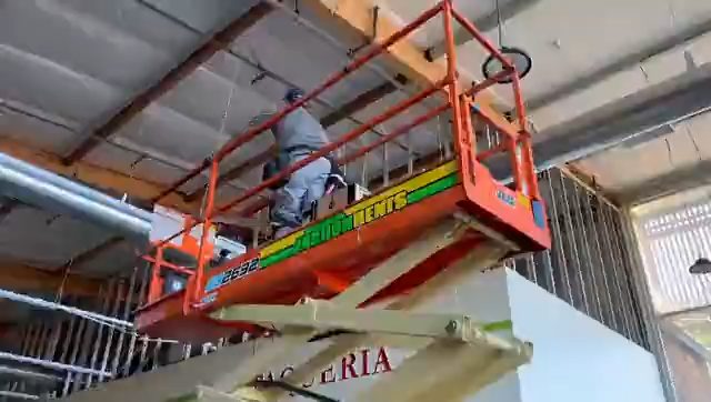 High-reach install on a lift — Ibarra's Security video, Perris CA