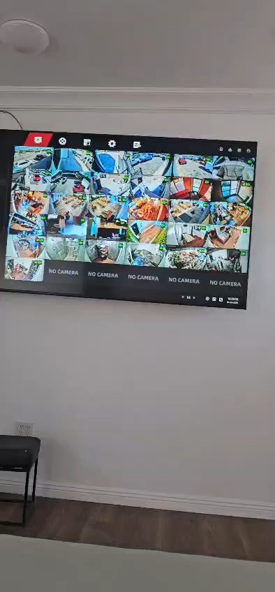 Complete system on a big-screen TV — Ibarra's Security video, Perris CA